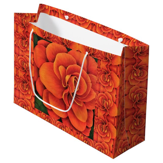 Sacola Para Presentes Grande Gift Bag Orange Begonia (Frente inclinada)