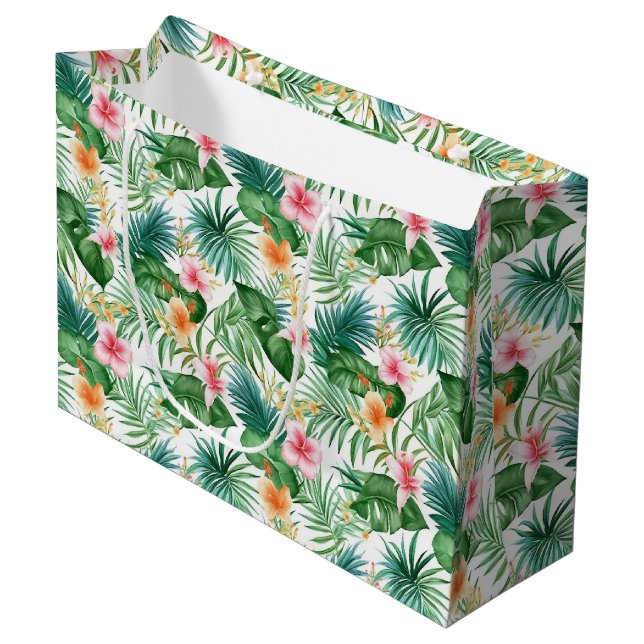 Sacola Para Presentes Grande Gift Bag-Tropical Floral (Frente inclinada)