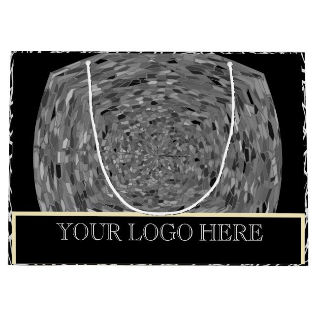 SACOLA PARA PRESENTES GRANDE GIFT _ BLACK_SILVER GRANDE SACO DE GIFT (Frente)