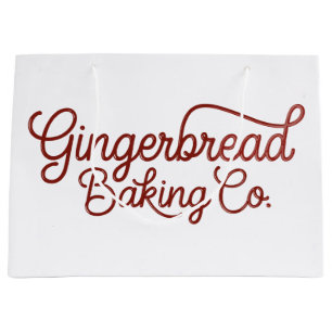Sacola Para Presentes Grande Gingerbread Baking Co Natal 