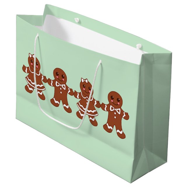 Sacola Para Presentes Grande Gingercake Boys Meninas Natal Gift Bag (Frente inclinada)