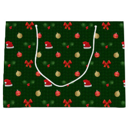 Sacola Para Presentes Grande Gingham Navidad Ornaments