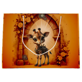 Sacola Para Presentes Grande Girafa bebê em desenho animado