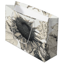 Girassóis Gigantes Vintage Sepia Design Art