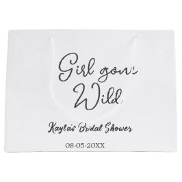 Sacola Para Presentes Grande Girl gone wild bridal shower name date simple mini