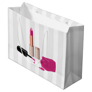 Sacola Para Presentes Grande Glam-Lábio Rosa E Bela Polonesa Nail Pensada