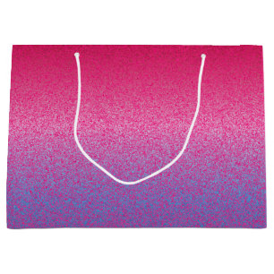 Sacola Para Presentes Grande Glitter-Rosa-Roxo-GIFT BAG L