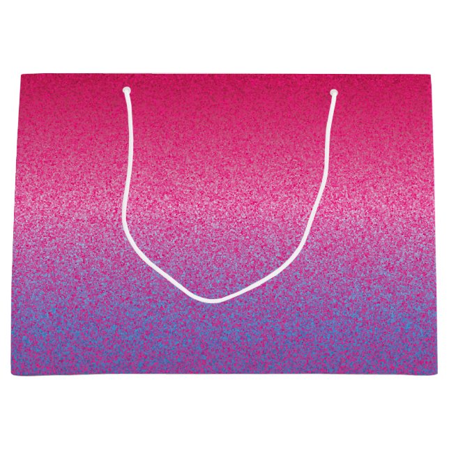 Sacola Para Presentes Grande Glitter-Rosa-Roxo-GIFT BAG L (Frente)