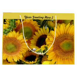 Sacola Para Presentes Grande Glossy Sunflower Gift Bag Personaliza Saudação