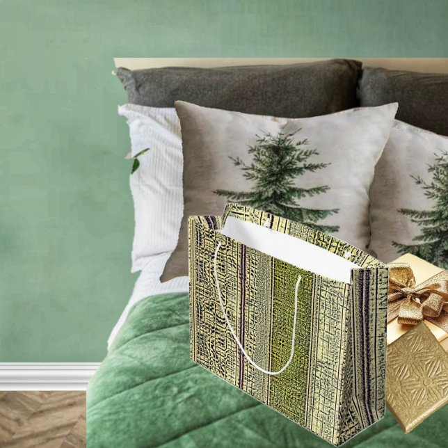 Sacola Para Presentes Grande Golden Panes   (Wrap up your cherished gifts, in this versatile, gift bag design, for other special occasions!)