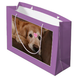 Sacola Para Presentes Grande Golden retriever algum amor U da ocasião
