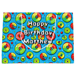 Sacola Para Presentes Grande Golfe de Disco Azul, Verde e Vermelho foi o próxim