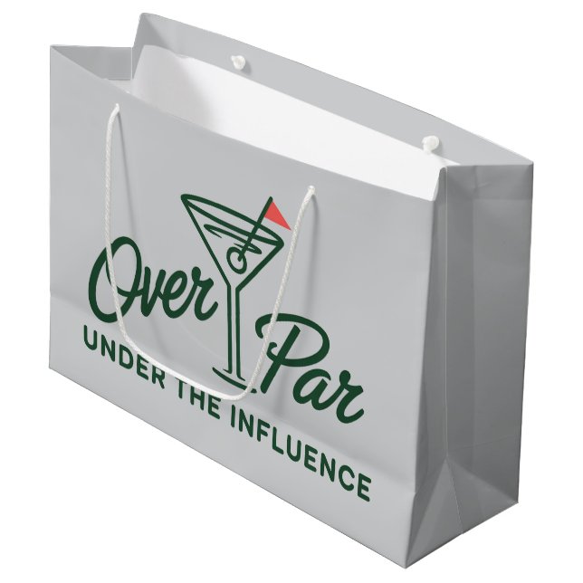 Sacola Para Presentes Grande Golfing Gift Over Par And Under The Influence Golf (Frente inclinada)