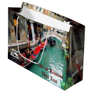 Sacola Para Presentes Grande Gôndola em um canal Venetian