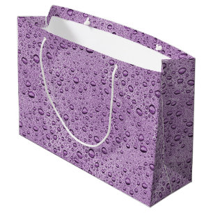 Sacola Para Presentes Grande Gotas de água púrpura