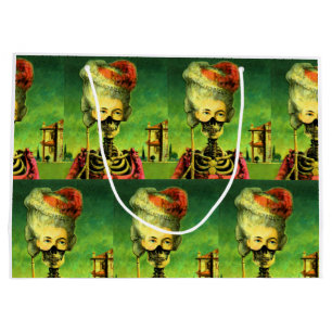 Sacola Para Presentes Grande Gótica Esqueleto Mascarado Grande Saco de Presente