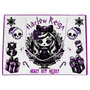 Sacola Para Presentes Grande Gótico Roxo e Gótico Negra