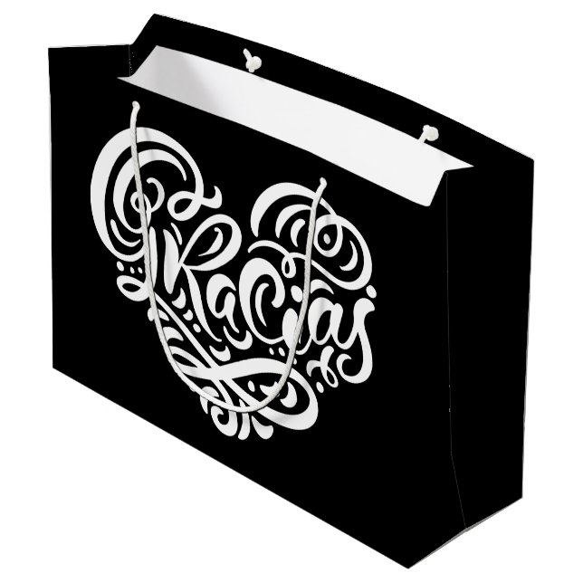 Sacola Para Presentes Grande Gracias | Obrigado (Verso inclinado)