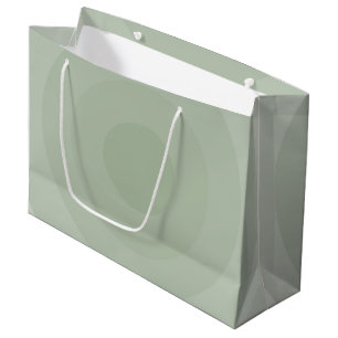 Sacola Para Presentes Grande Gradação do Círculo Minimalista Verde Sage