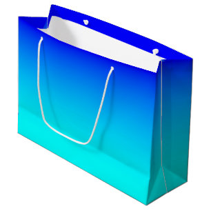 Sacola Para Presentes Grande Gradiente de Aqua para Azul