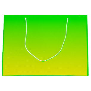 Sacola Para Presentes Grande Gradiente verde e amarelo de neon