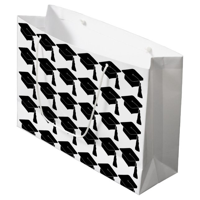 Sacola Para Presentes Grande Graduação de Boné de Formando (Frente inclinada)