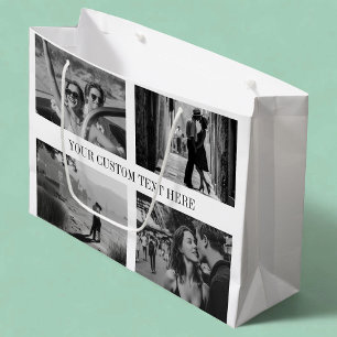 Sacola Para Presentes Grande Graduação de Foto Personalizada, Texto e Casamento