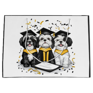 Sacola Para Presentes Grande Graduação Shih Tzu Dogs