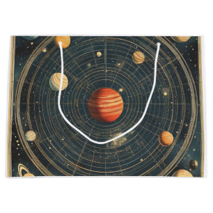 Sacola Para Presentes Grande Gráfico Celestial Centrado em Júpiter Design (2)