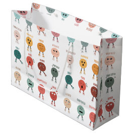Sacola Para Presentes Grande Gráfico de Emoções de Sentimentos Coloridos Bonito