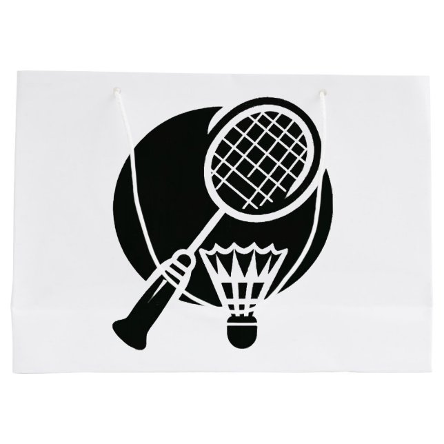 Sacola Para Presentes Grande Gráficos de Badminton (Verso)