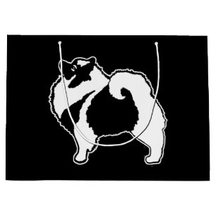 Sacola Para Presentes Grande Gráficos Keeshond - Arte de Cachorro Original