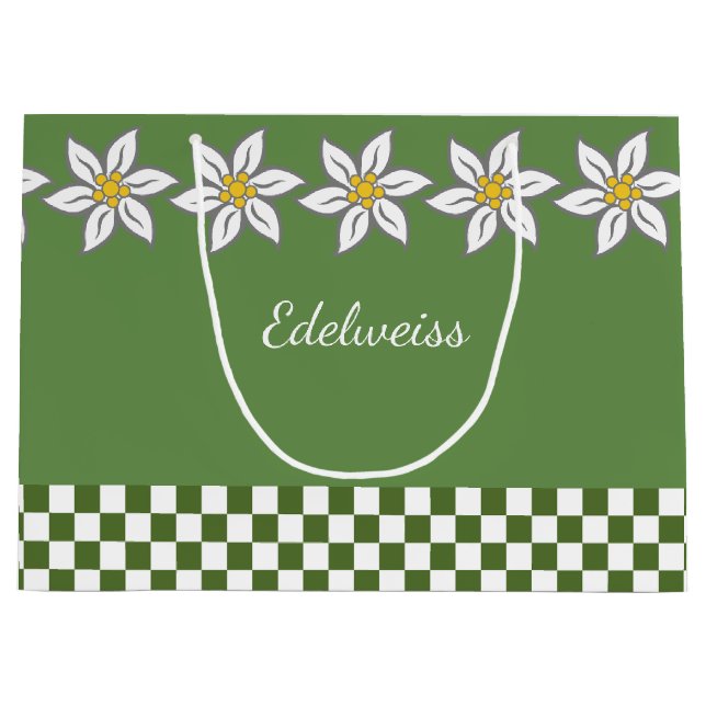 Sacola Para Presentes Grande Grande Bag Gift Edelweiss Verde (Frente)