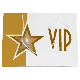Sacola Para Presentes Grande Grande branco do ouro Dourado do VIP do impressão
