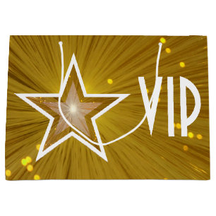 Sacola Para Presentes Grande Grande branco do VIP do impressão Dourado da