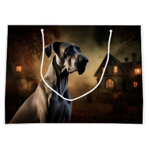 Sacola Para Presentes Grande Grande Dane Halloween Assustado