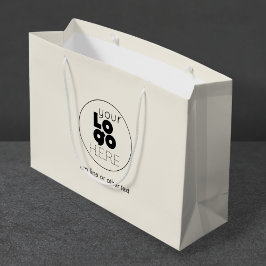 Sacola Para Presentes Grande Grande logotipo personalizado Ecru Folha de compra