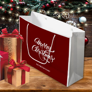 Sacola Para Presentes Grande Grande Natal Vermelho