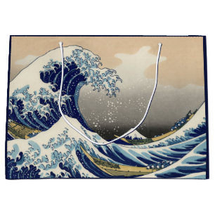 Sacola Para Presentes Grande Grande Onda de Kanagawa e Monte Fuji Mar do Japão