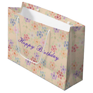 Sacola Para Presentes Grande Grande Saco de Presente Feliz de Aniversário Flor