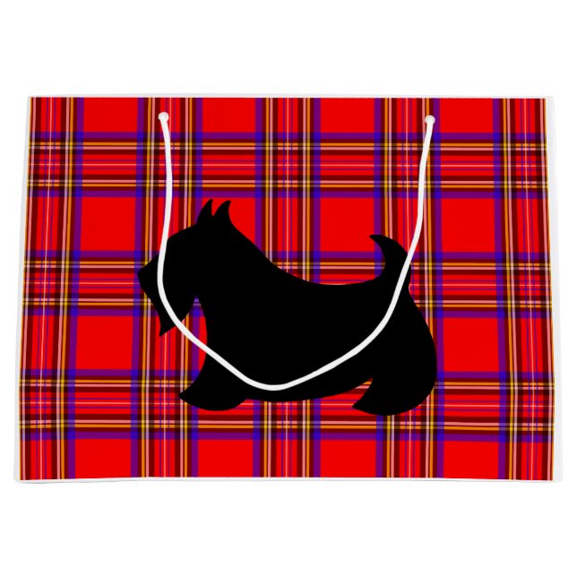 Sacola Para Presentes Grande Grande Sacola de Natal para Scottish Terrier (Frente)