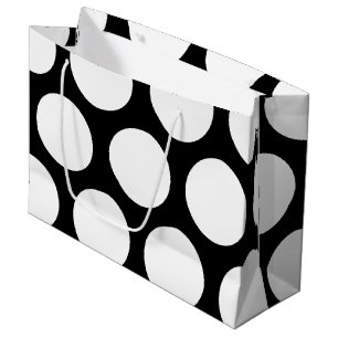 Sacola Para Presentes Grande Grande teste padrão de bolinhas: Preto & branco