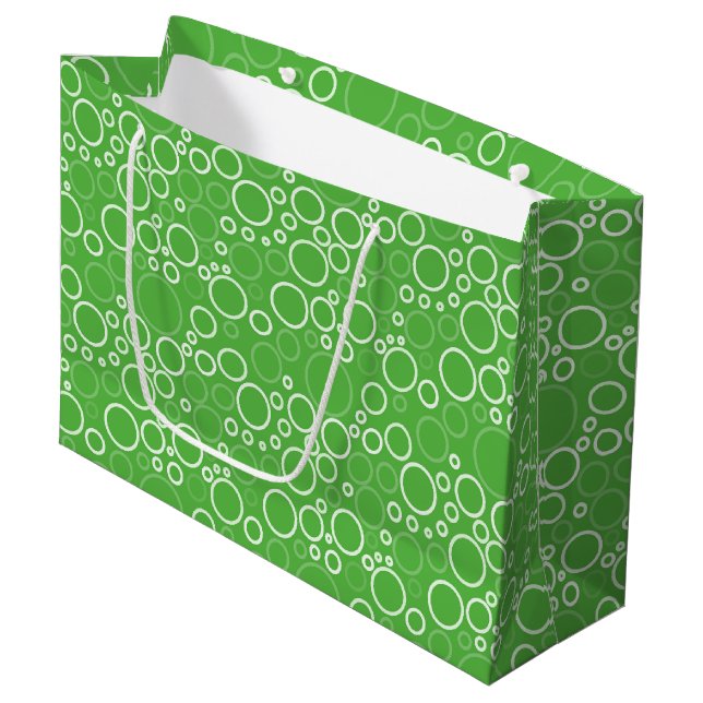 Sacola Para Presentes Grande Grandes Círculos Verde-Bag-Presente (Frente inclinada)