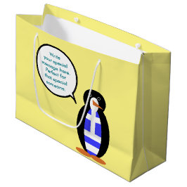 Sacola Para Presentes Grande Grega Flag Talking Ms Penguin Personalizado