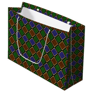 Sacola Para Presentes Grande Grelha de Diamante Arlequim: Harmonia Texturizada