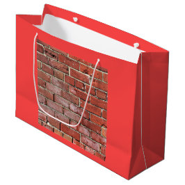 Sacola Para Presentes Grande Gritty Chalky Brick Wall