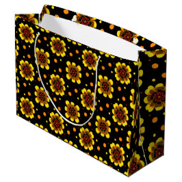 Sacola Para Presentes Grande Groovy 70s Daisy Flower Power Pattern