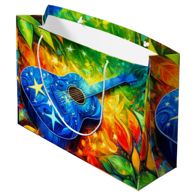 Sacola Para Presentes Grande Guitar Art (Verso inclinado)