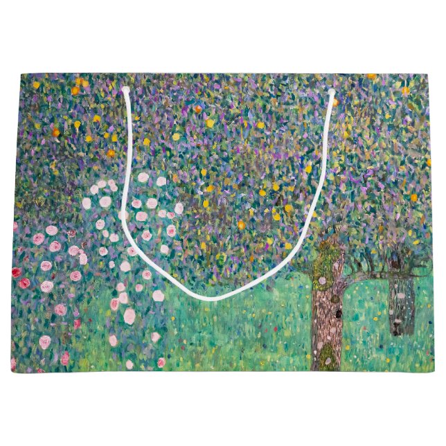 Sacola Para Presentes Grande Gustav Klimt - Rosebushes debaixo das Árvores (Frente)
