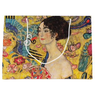 Sacola Para Presentes Grande Gustav Klimt - Senhora com ventilador